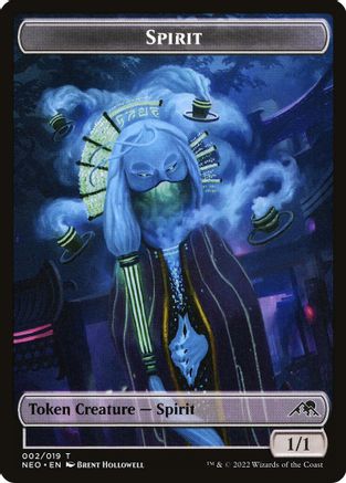 Spirit (002) // Treasure (017) Double Sided Token (NEO-2 // 17) [Kamigawa: Neon Dynasty]