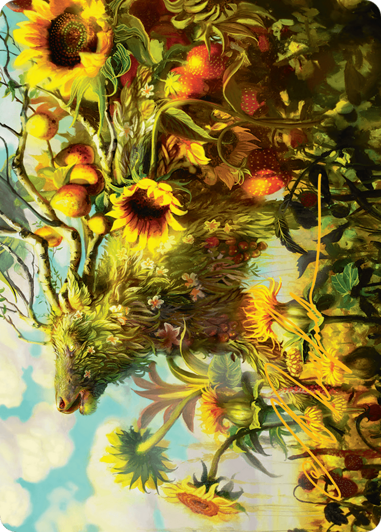 Beza, the Bounding Spring Art Card (Gold-Stamped Signature) [Bloomburrow Art Series] | Shuffle n Cut Hobbies & Games