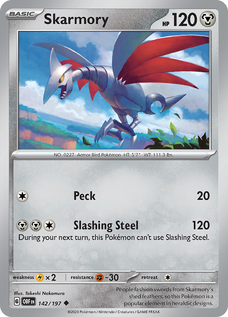 Skarmory (142/197) [Scarlet & Violet: Obsidian Flames] | Shuffle n Cut Hobbies & Games