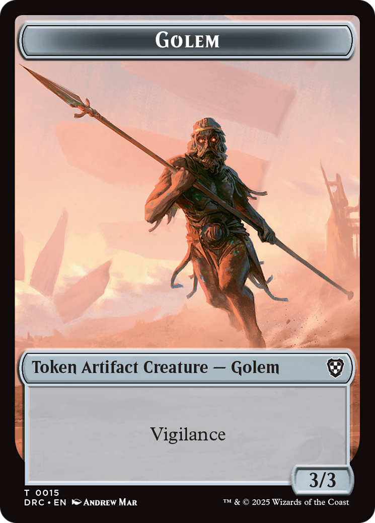 Golem (0014) // Golem (0015) Double-Sided Token [Aetherdrift Commander Tokens] | Shuffle n Cut Hobbies & Games