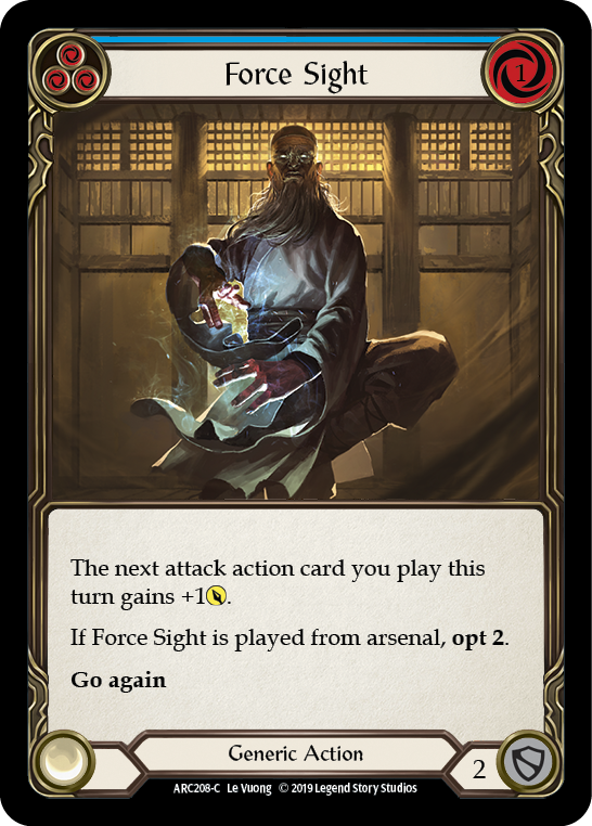 Force Sight (Blue) [ARC208-C] (Arcane Rising)  1st Edition Rainbow Foil | Shuffle n Cut Hobbies & Games