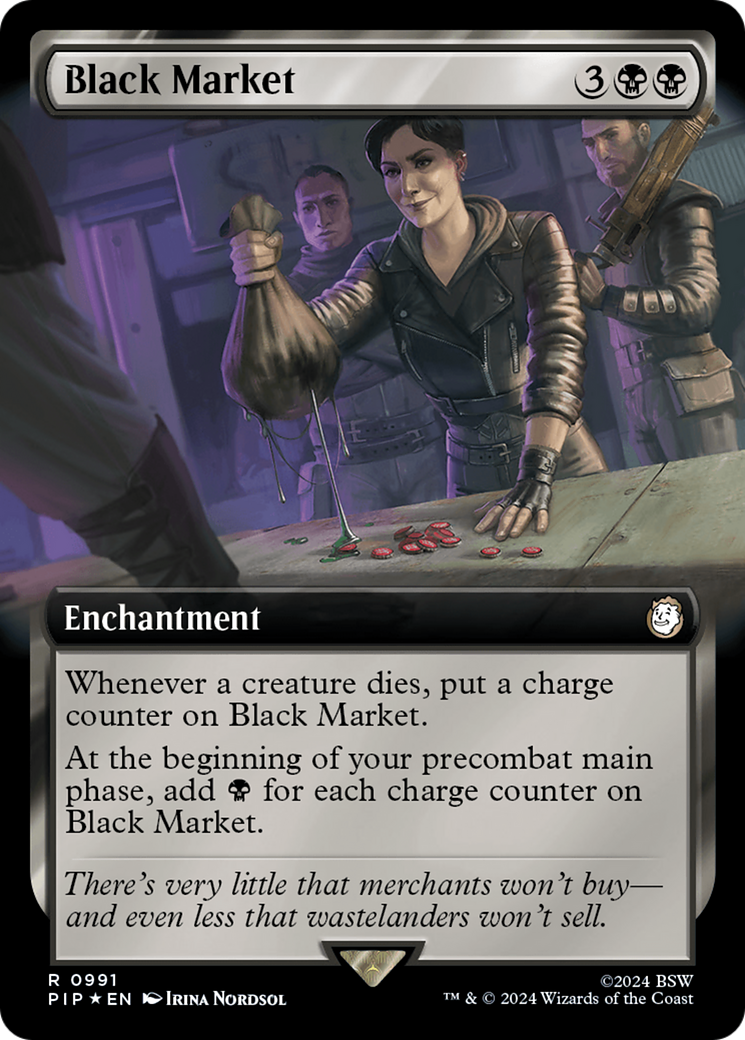 Black Market (Extended Art) (Surge Foil) [Fallout] | Shuffle n Cut Hobbies & Games
