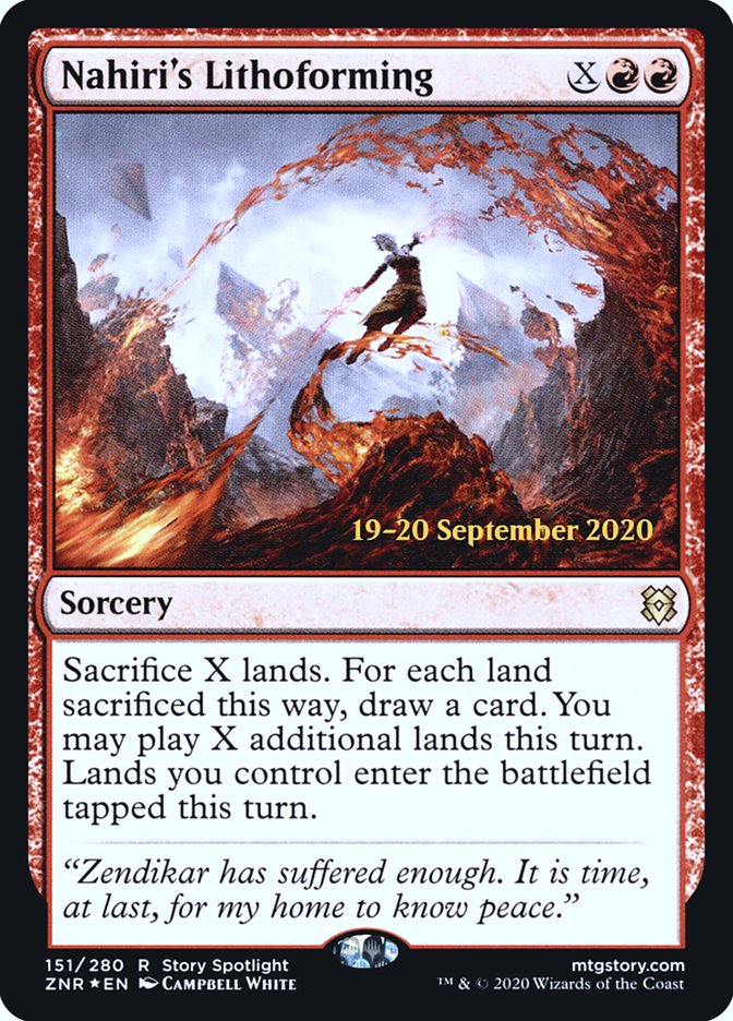 Nahiri's Lithoforming [Zendikar Rising Prerelease Promos] | Shuffle n Cut Hobbies & Games