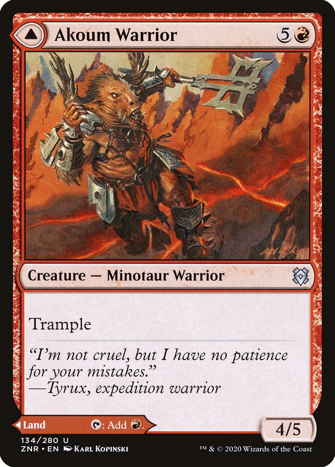 Akoum Warrior // Akoum Teeth [Zendikar Rising] | Shuffle n Cut Hobbies & Games