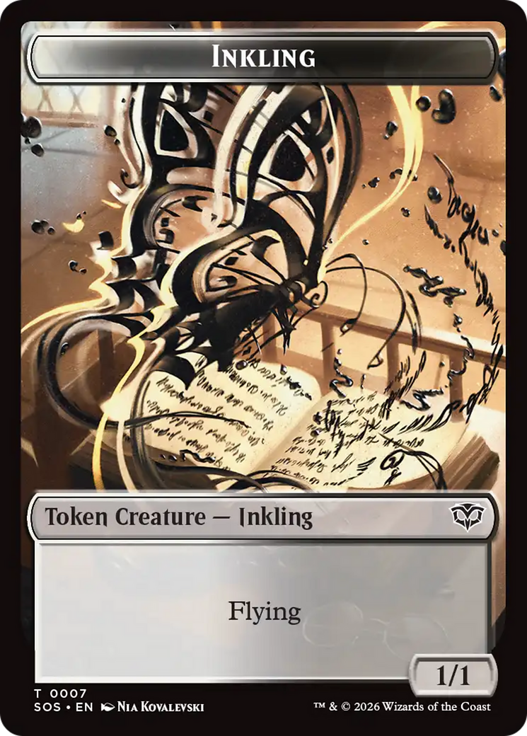 Inkling (0007) // Spirit (0011) Double-Sided Token [Secrets of Strixhaven Tokens] | Shuffle n Cut Hobbies & Games