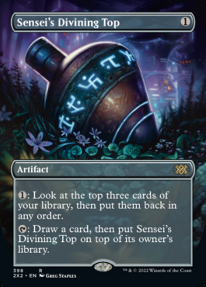 Sensei's Divining Top (Borderless Alternate Art) [Double Masters 2022] | Shuffle n Cut Hobbies & Games