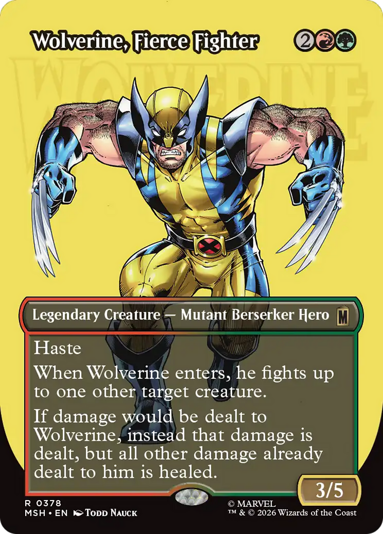 Wolverine, Fierce Fighter (Borderless) [Marvel Super Heroes] | Shuffle n Cut Hobbies & Games