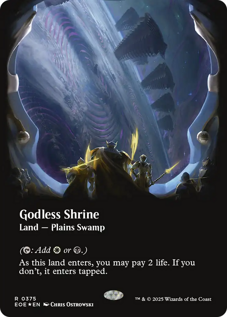 Godless Shrine (Borderless) (Galaxy Foil) [Edge of Eternities] | Shuffle n Cut Hobbies & Games