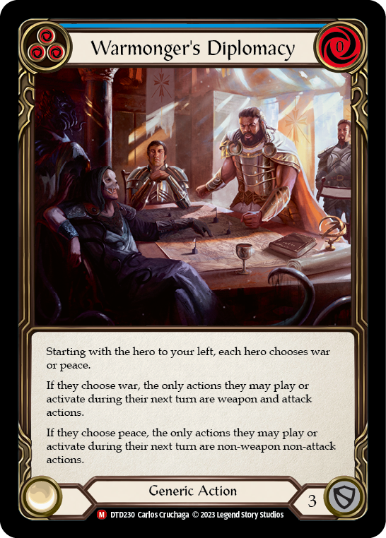 Warmonger's Diplomacy [DTD230] (Dusk Till Dawn)  Rainbow Foil | Shuffle n Cut Hobbies & Games