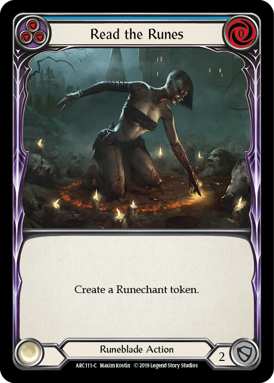 Read the Runes (Blue) [ARC111-C] (Arcane Rising)  1st Edition Rainbow Foil | Shuffle n Cut Hobbies & Games