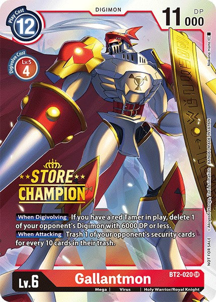 Gallantmon [BT2-020] (Store Champion) [Release Special Booster Promos] | Shuffle n Cut Hobbies & Games