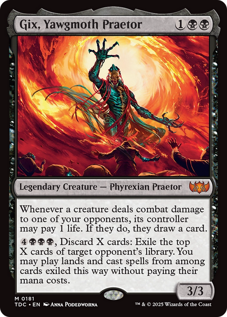 Gix, Yawgmoth Praetor [Tarkir: Dragonstorm Commander] | Shuffle n Cut Hobbies & Games