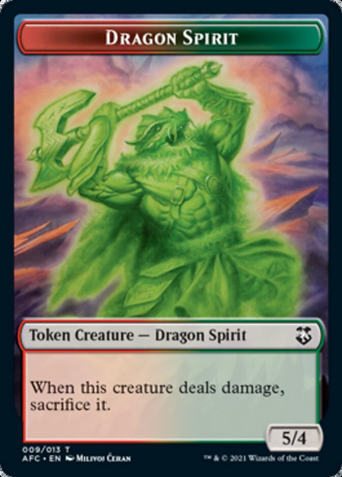 Beast // Dragon Spirit Double-Sided Token [Dungeons & Dragons: Adventures in the Forgotten Realms Commander Tokens] | Shuffle n Cut Hobbies & Games