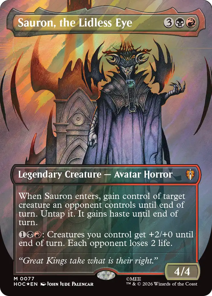 Sauron, the Lidless Eye (Borderless) (Surge Foil) [The Hobbit: Eternal-Legal] | Shuffle n Cut Hobbies & Games