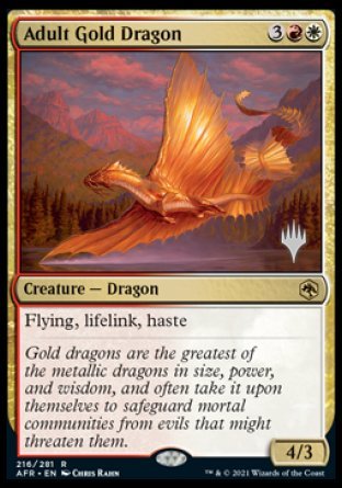 Adult Gold Dragon (Promo Pack) [Dungeons & Dragons: Adventures in the Forgotten Realms Promos] | Shuffle n Cut Hobbies & Games