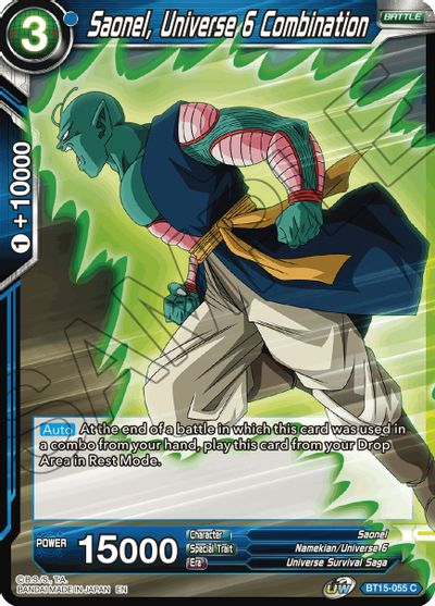 Saonel, Universe 6 Combination (BT15-055) [Saiyan Showdown] | Shuffle n Cut Hobbies & Games