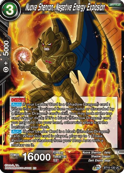 Nuova Shenron, Negative Energy Explosion (BT15-135) [Saiyan Showdown] | Shuffle n Cut Hobbies & Games