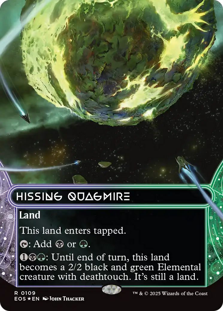 Hissing Quagmire (0109) (Borderless) (Galaxy Foil) [Edge of Eternities: Stellar Sights] | Shuffle n Cut Hobbies & Games