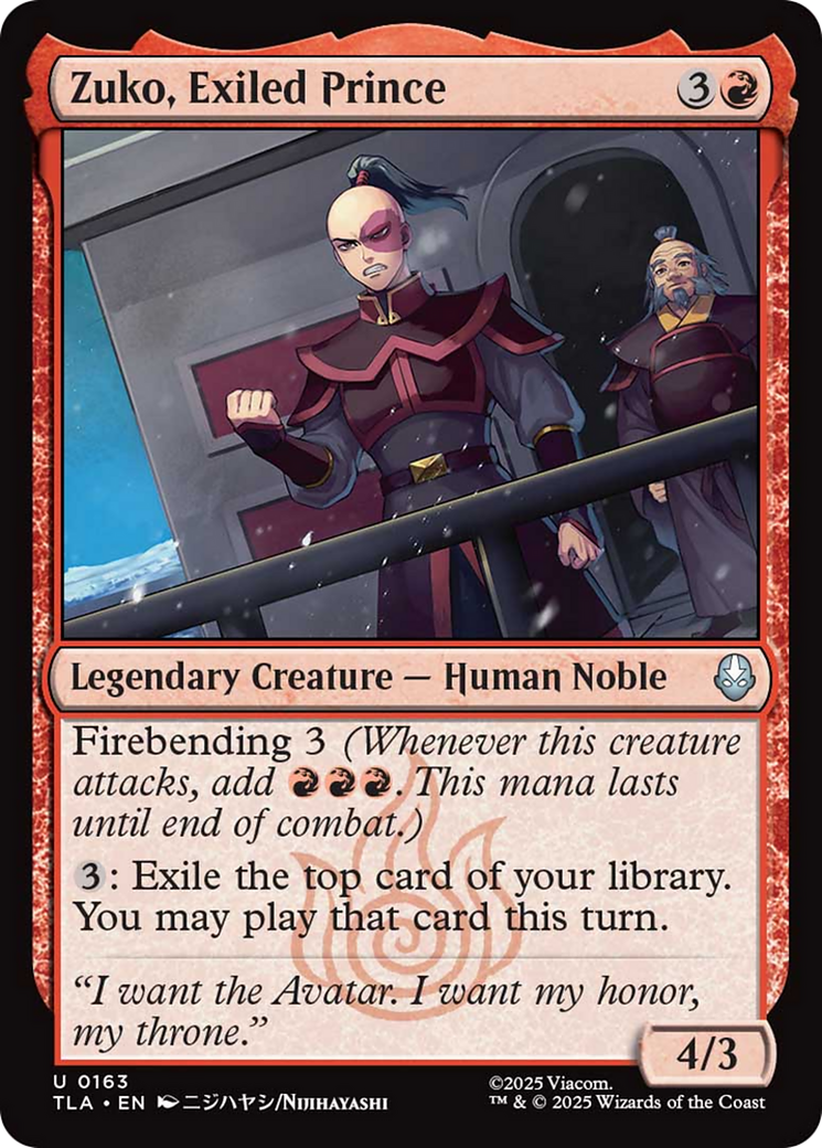 Zuko, Exiled Prince [Avatar: The Last Airbender] | Shuffle n Cut Hobbies & Games