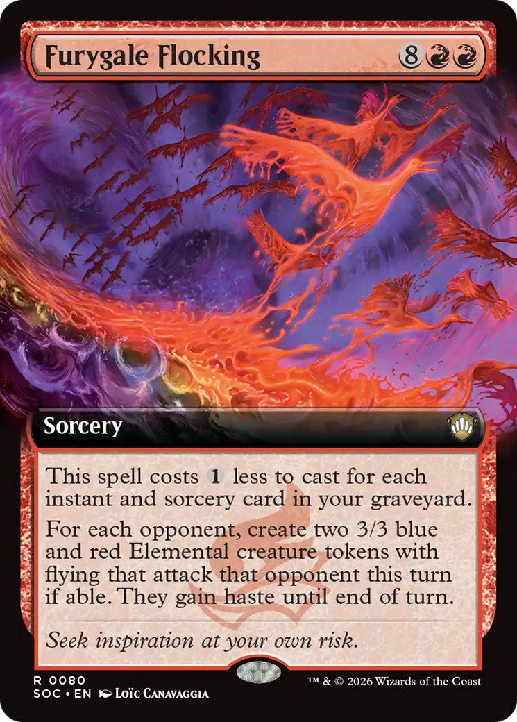Furygale Flocking (Extended Art) [Secrets of Strixhaven Commander] | Shuffle n Cut Hobbies & Games