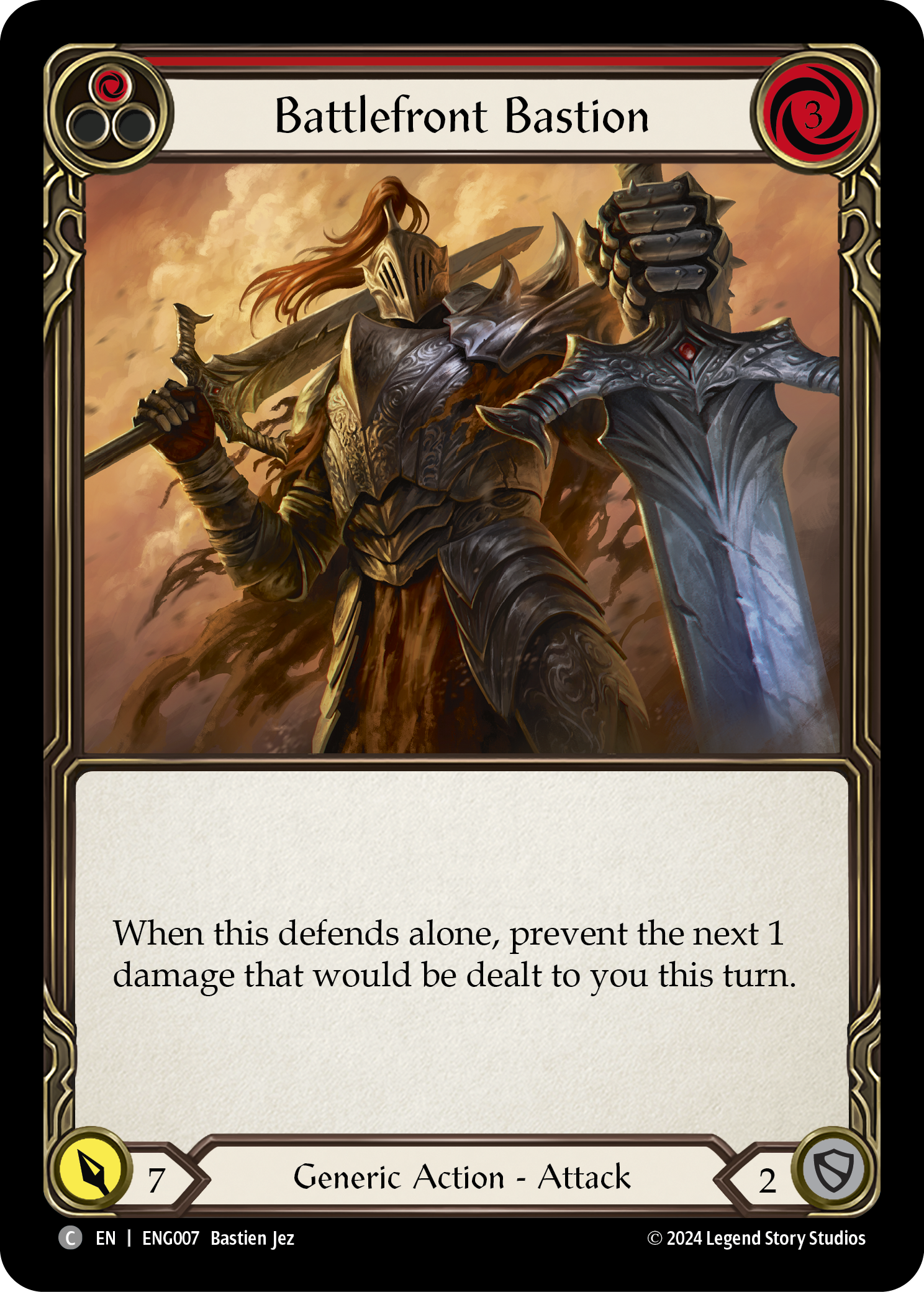 Battlefront Bastion (Red) [ENG007] (Part the Mistveil Enigma Blitz Deck) | Shuffle n Cut Hobbies & Games
