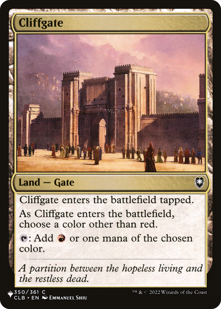 Cliffgate [The List] | Shuffle n Cut Hobbies & Games