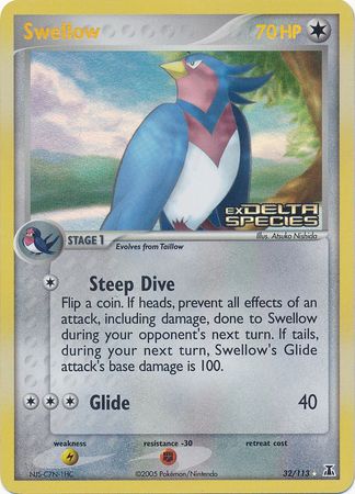 Swellow (32/113) (Stamped) [EX: Delta Species] | Shuffle n Cut Hobbies & Games