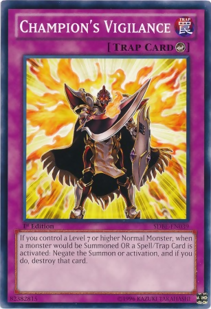 Champion's Vigilance [SDBE-EN039] Common | Shuffle n Cut Hobbies & Games