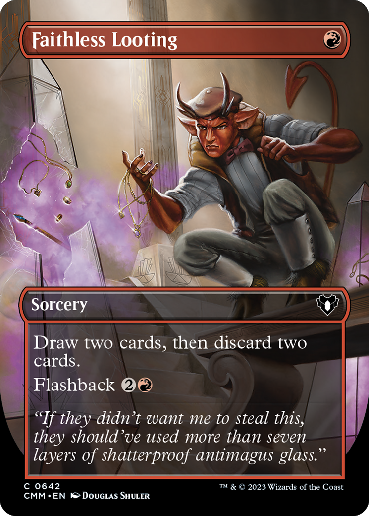Faithless Looting (Borderless Alternate Art) [Commander Masters] | Shuffle n Cut Hobbies & Games