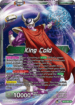 King Cold // King Cold, Ruler of the Galactic Dynasty (Uncommon) (BT13-061) [Supreme Rivalry] | Shuffle n Cut Hobbies & Games