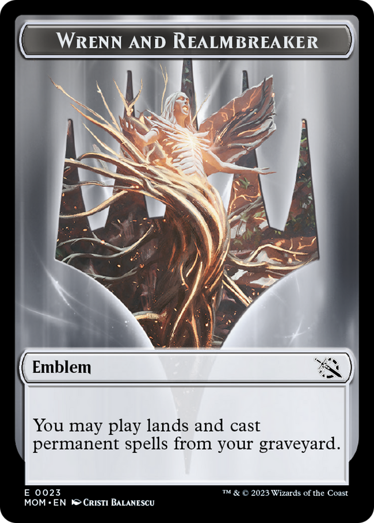 Wrenn and Realmbreaker Emblem [March of the Machine Tokens] | Shuffle n Cut Hobbies & Games