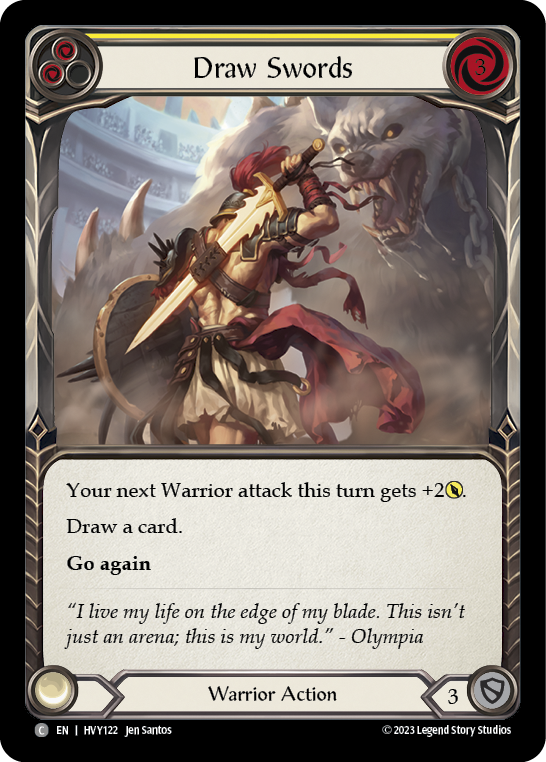 Draw Swords (Yellow) [HVY122] (Heavy Hitters)  Rainbow Foil | Shuffle n Cut Hobbies & Games