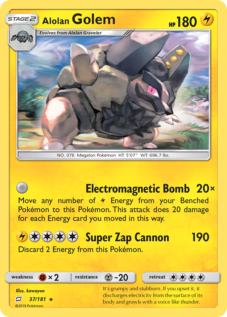 Alolan Golem (37/181) [Sun & Moon: Team Up] | Shuffle n Cut Hobbies & Games