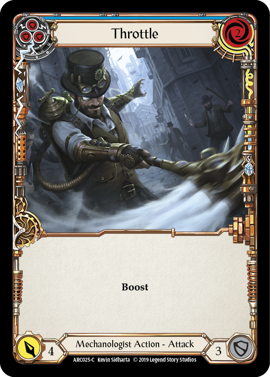 Throttle (Blue) [ARC025-C] (Arcane Rising)  1st Edition Rainbow Foil | Shuffle n Cut Hobbies & Games