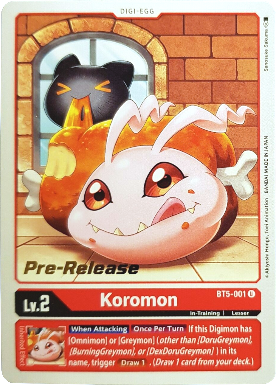 Koromon [BT5-001] [Battle of Omni Pre-Release Promos] | Shuffle n Cut Hobbies & Games