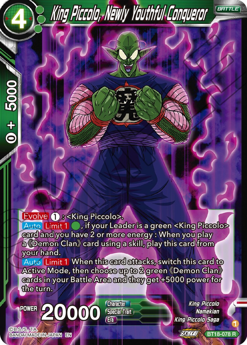 King Piccolo, Newly Youthful Conqueror (BT18-078) [Dawn of the Z-Legends] | Shuffle n Cut Hobbies & Games