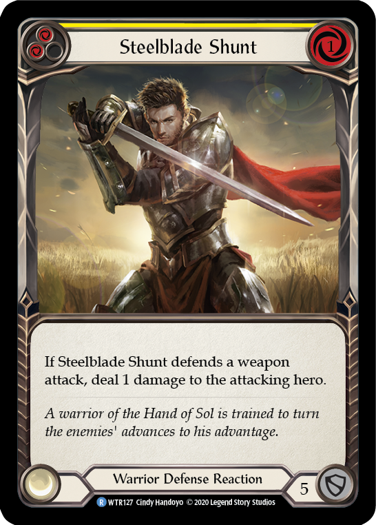 Steelblade Shunt (Yellow) [U-WTR127] (Welcome to Rathe Unlimited)  Unlimited Rainbow Foil | Shuffle n Cut Hobbies & Games