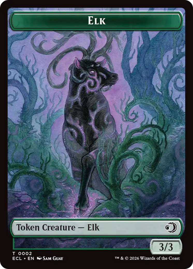 Elk // Emblem - Oko, Shadowmoor Scion Double-Sided Token [Lorwyn Eclipsed Tokens] | Shuffle n Cut Hobbies & Games