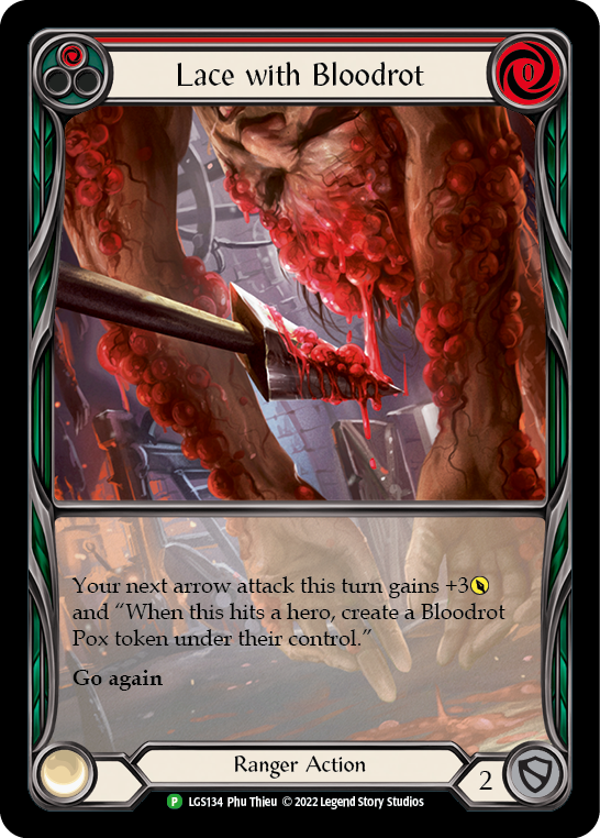 Lace with Bloodrot (Red) [LGS134] (Promo)  Rainbow Foil | Shuffle n Cut Hobbies & Games