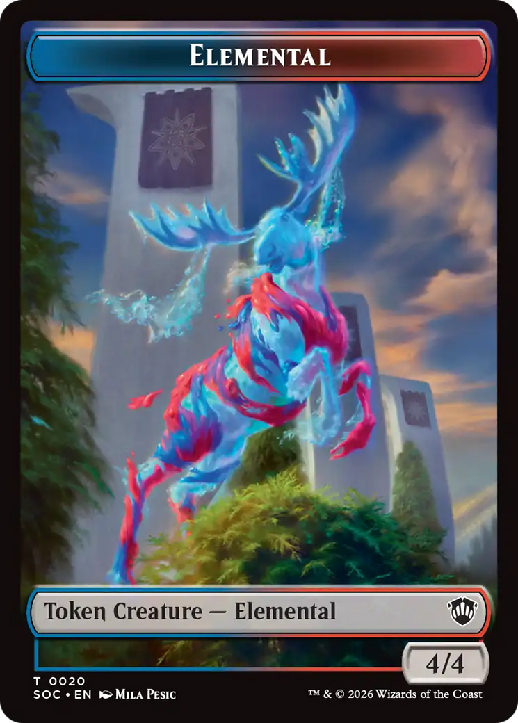 Elemental (0020) // Treasure Double-Sided Token [Secrets of Strixhaven Commander Tokens] | Shuffle n Cut Hobbies & Games