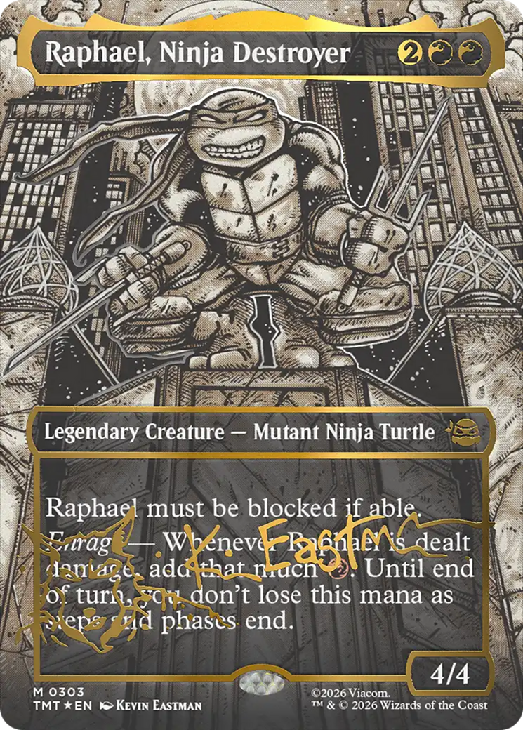 Raphael, Ninja Destroyer (Borderless) (Gold-Stamped Signature) [Teenage Mutant Ninja Turtles] | Shuffle n Cut Hobbies & Games