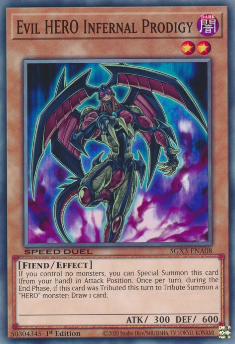 Evil HERO Infernal Prodigy [SGX3-ENA08] Common | Shuffle n Cut Hobbies & Games
