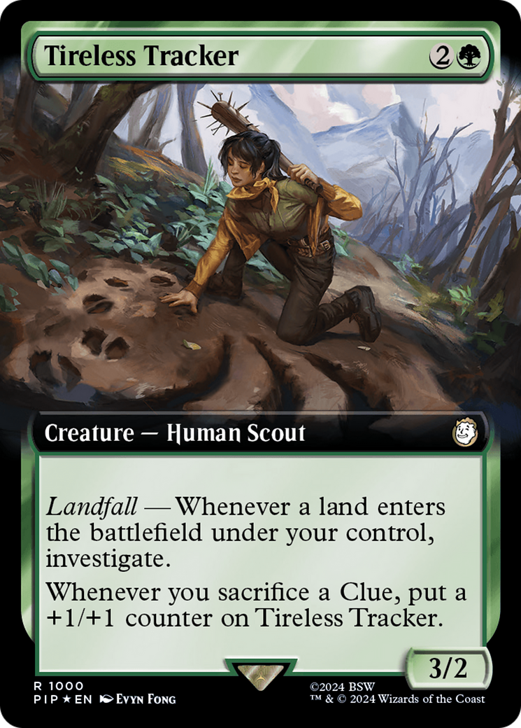 Tireless Tracker (Extended Art) (Surge Foil) [Fallout] | Shuffle n Cut Hobbies & Games
