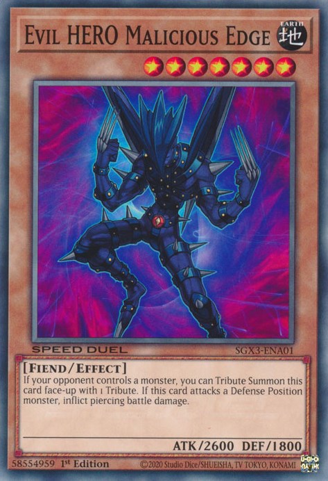Evil HERO Malicious Edge [SGX3-ENA01] Common | Shuffle n Cut Hobbies & Games