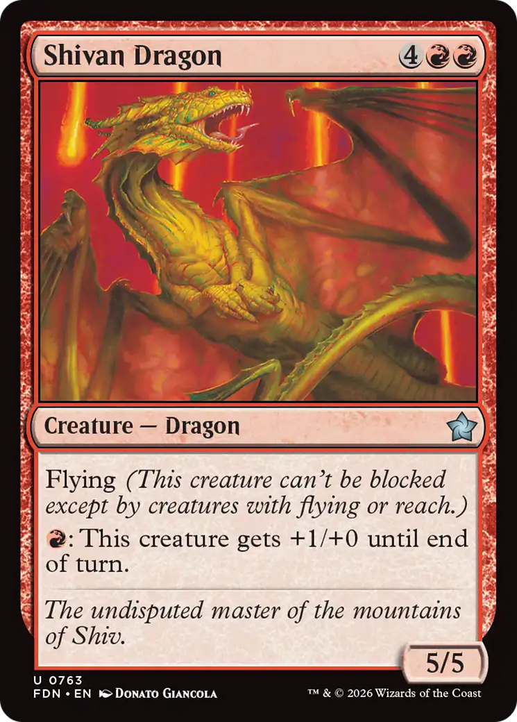 Shivan Dragon (0763) [Foundations] | Shuffle n Cut Hobbies & Games