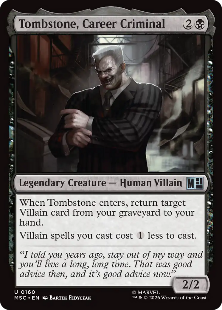 Tombstone, Career Criminal (0160) (Surge Foil) [Marvel Super Heroes Commander] | Shuffle n Cut Hobbies & Games