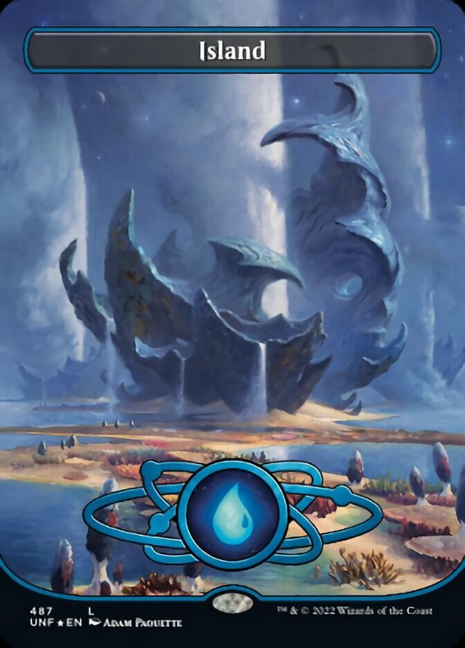 Island (487) (Planetary Space-ic Land) (Galaxy Foil) [Unfinity] | Shuffle n Cut Hobbies & Games
