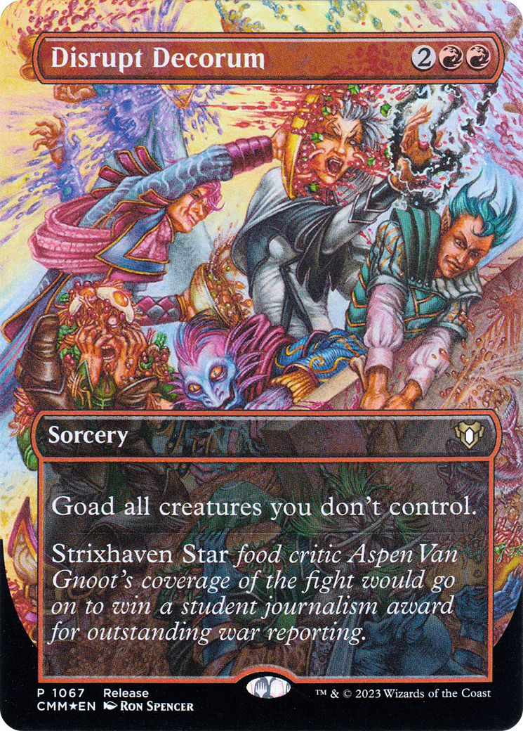 Disrupt Decorum (Borderless Alternate Art) [Commander Masters] | Shuffle n Cut Hobbies & Games