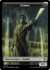 Copy // Zombie Double-Sided Token [Murders at Karlov Manor Commander Tokens] | Shuffle n Cut Hobbies & Games
