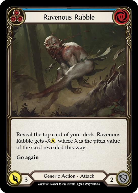 Ravenous Rabble (Blue) [ARC193-C] (Arcane Rising)  1st Edition Rainbow Foil | Shuffle n Cut Hobbies & Games